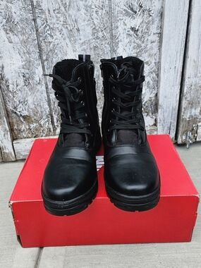 Black Men's Lace-Up Combat Boots - ProTec BRAND
